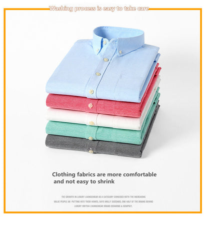 Chemise à manches longues Oxford Textile Pure Color pour hommes