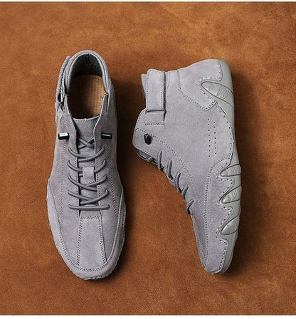 🔥🎁Vente chaude de Noël 2023🎁 - Bottes hautes italiennes en daim faites à la main avec velcro 2023