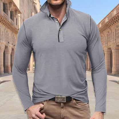 Chemise décontractée à manches longues T-shirt à revers Henry 🔥Achetez 2 Livraison Gratuite🔥