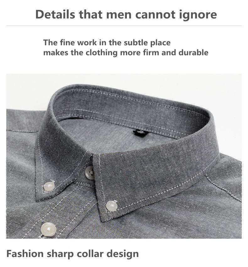 Chemise à manches longues Oxford Textile Pure Color pour hommes