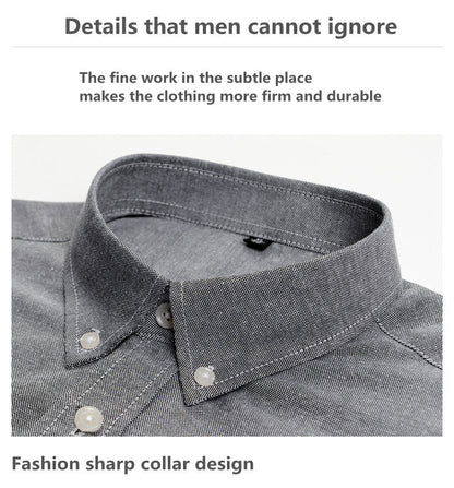 Chemise à manches longues Oxford Textile Pure Color pour hommes