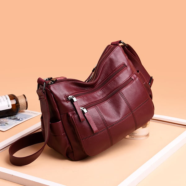 Sacs à bandoulière assortis en cuir souple à la mode