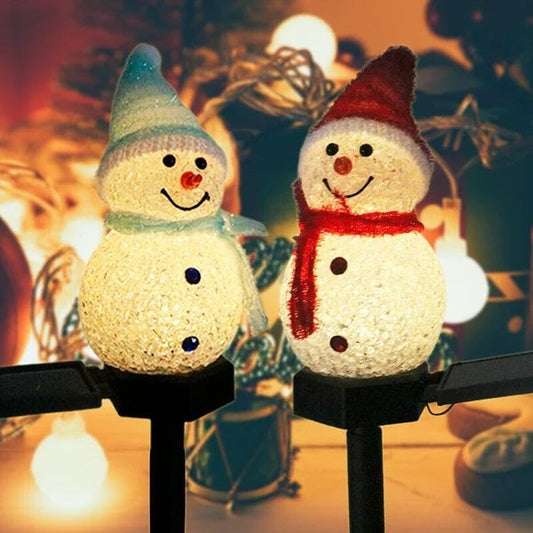 Vente de Noel - Lampe bonhomme de neige solaire et étanche