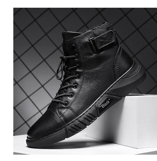 Bottes montantes en cuir pour hommes de haute qualité - confortables et respirantes