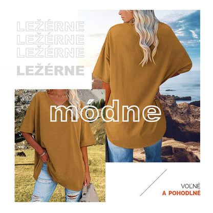 2024 Nouveau T-shirt ample à col en V pour femmes