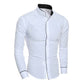 Chemise à col montant simple et classique de couleur unie pour hommes
