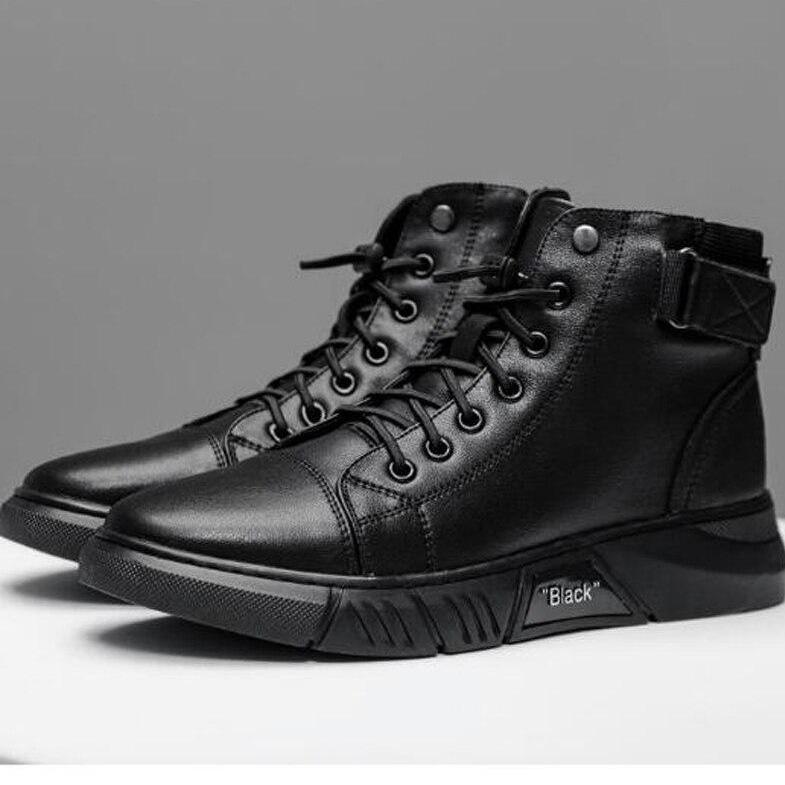 Bottes montantes en cuir pour hommes de haute qualité - confortables et respirantes