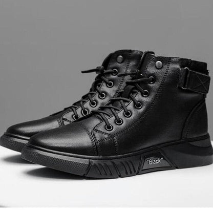 Bottes montantes en cuir pour hommes de haute qualité - confortables et respirantes