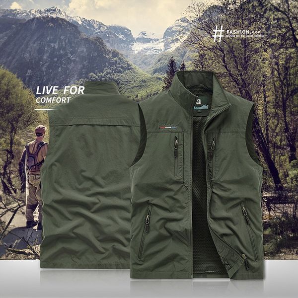 Gilet d'extérieur à séchage rapide avec plusieurs poches pour homme-Achetez-en 2, livraison gratuite
