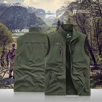 Gilet d'extérieur à séchage rapide avec plusieurs poches pour homme-Achetez-en 2, livraison gratuite