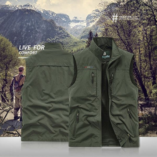 Gilet d'extérieur à séchage rapide avec plusieurs poches pour homme-Achetez-en 2, livraison gratuite