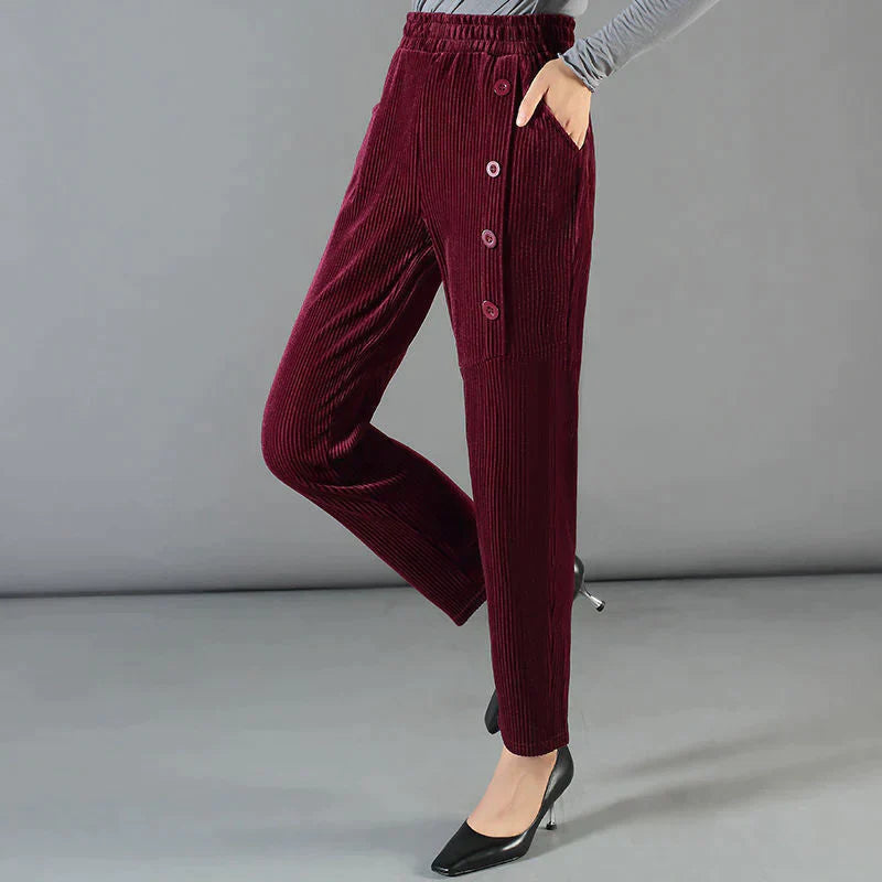 Pantalon chaud en velours côtelé taille haute pour femme - Achetez-en 2 Livraison gratuite-6