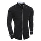 Chemise à col montant simple et classique de couleur unie pour hommes