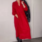 Robe élégante à manches longues et col en V