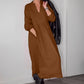 Robe élégante à manches longues et col en V