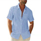 Chemise à manches courtes en coton et lin pour hommes