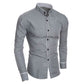Chemise à col montant simple et classique de couleur unie pour hommes