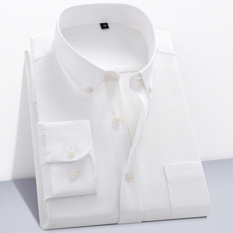 Chemise à manches longues Oxford Textile Pure Color pour hommes