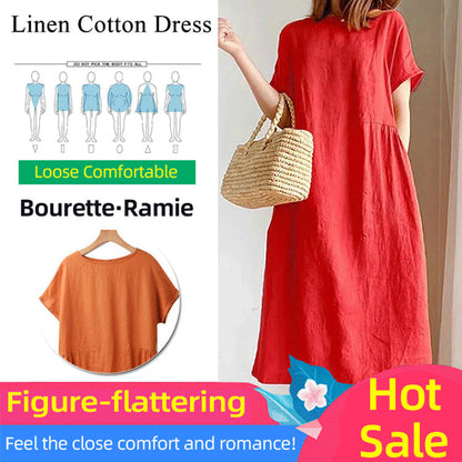 Venta caliente-Vestido de Lino y Algodón Estilo Japonés 🔥Achetez 2 livraison gratuite🔥