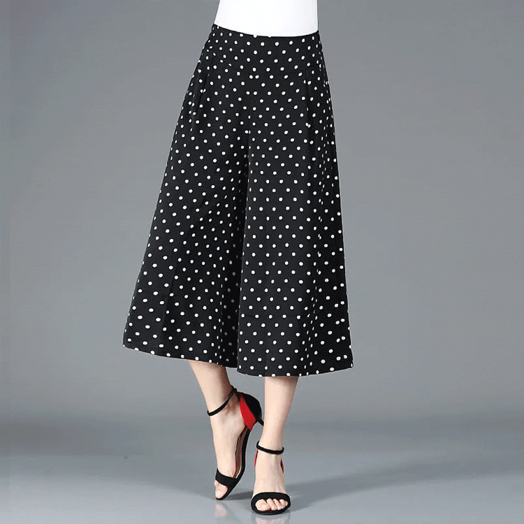 2023 Culottes larges en mousseline plissée à taille élastique pour femmes