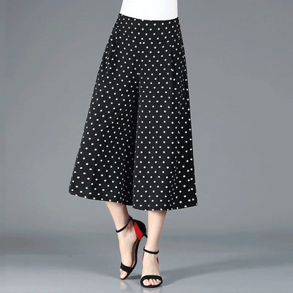 2023 Culottes larges en mousseline plissée à taille élastique pour femmes