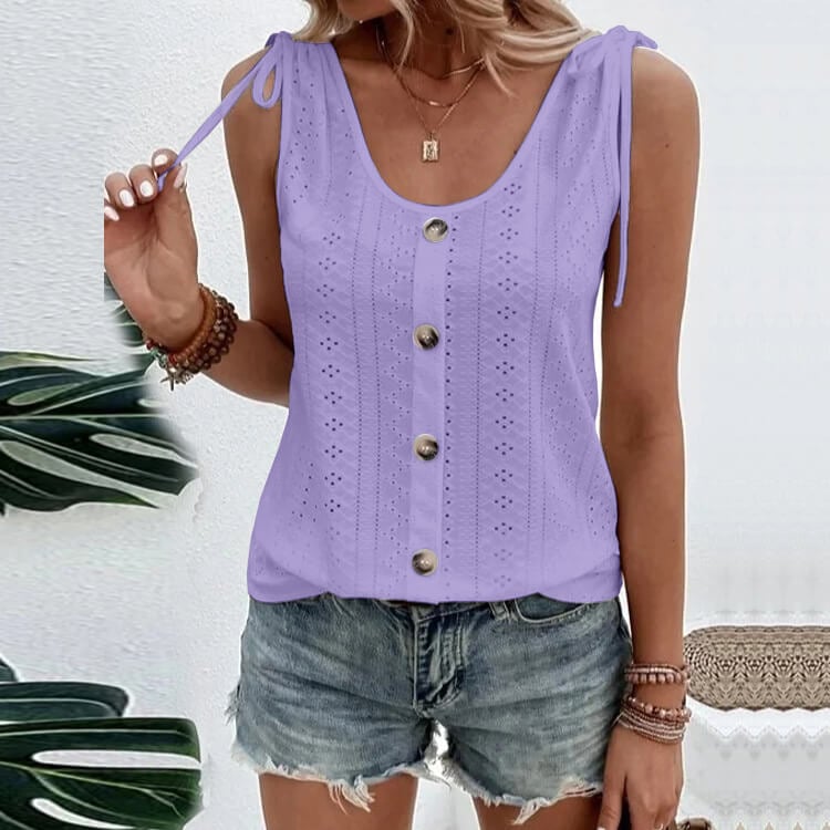 T-shirt uni à encolure dégagée et cœur dans le dos