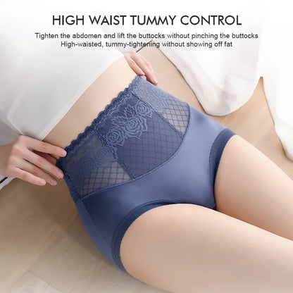 Achetez-en 1, obtenez-en 2 gratuitement🌸Culotte en dentelle à taille haute avec protection latérale contre les fuites