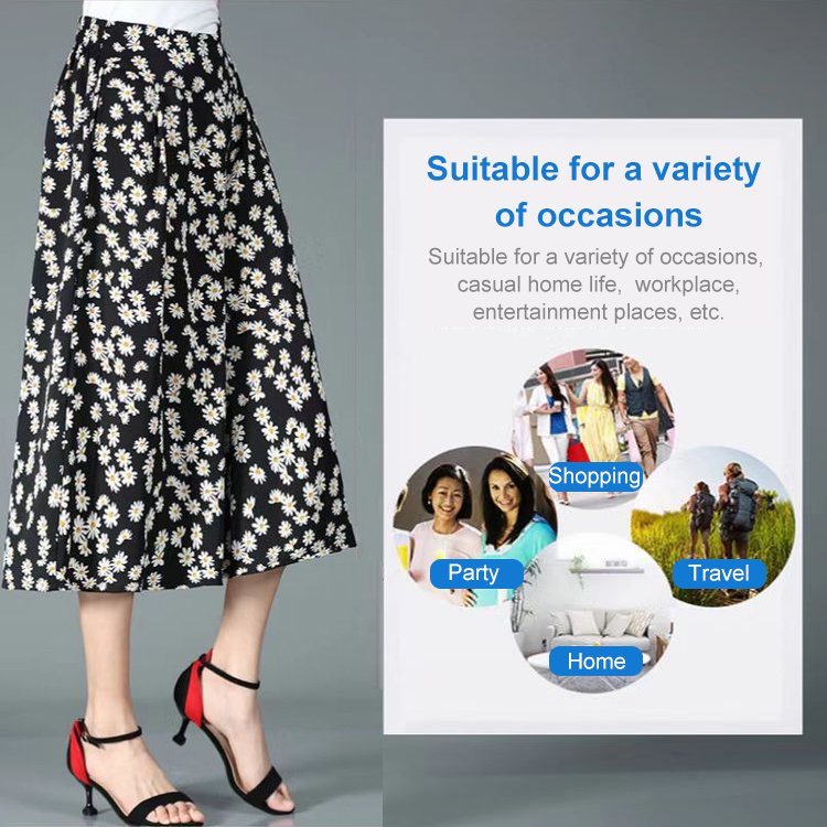 2023 Culottes larges en mousseline plissée à taille élastique pour femmes
