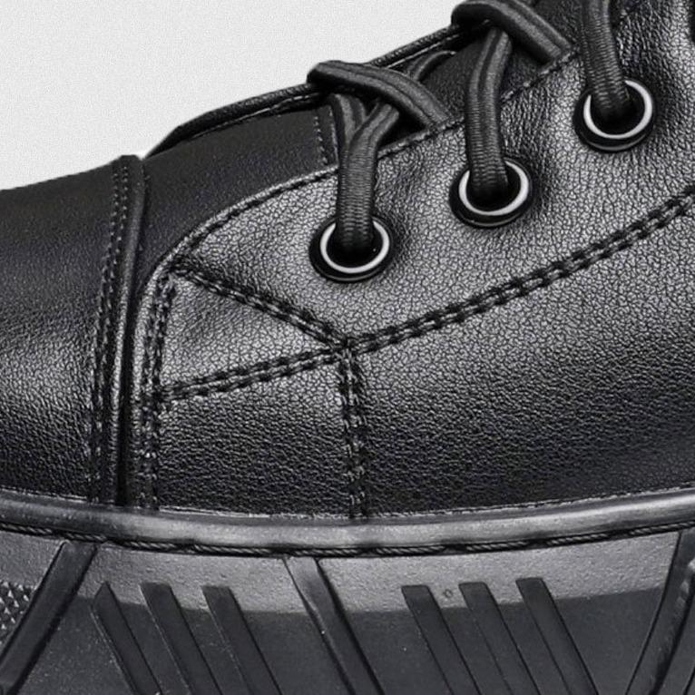 Bottes montantes en cuir pour hommes de haute qualité - confortables et respirantes