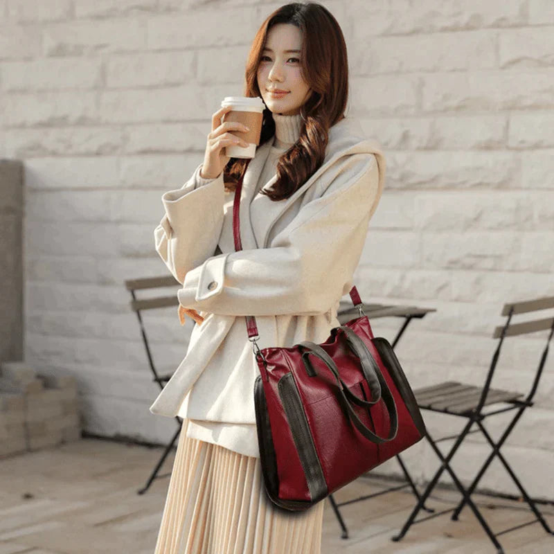 Large Capacity Waterproof Soft Leather Bag-2
