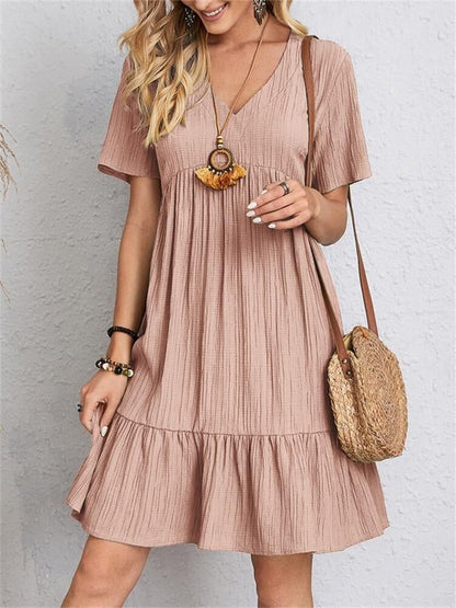 👚💃Robe fluide décontractée à nouer à la taille - Achetez-en 2, livraison gratuite