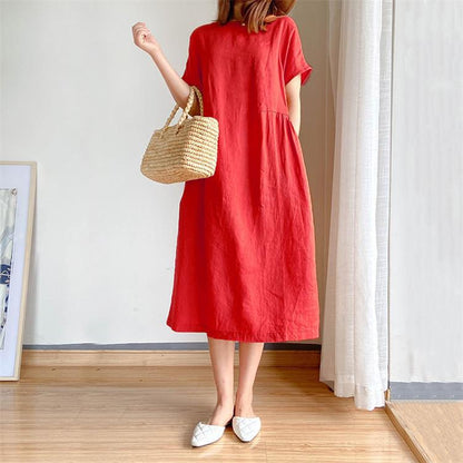 Venta caliente-Vestido de Lino y Algodón Estilo Japonés 🔥Achetez 2 livraison gratuite🔥