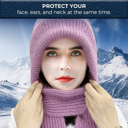 Bonnet Coupe-vent avec Écharpe pour Protection Complète de l'oreille