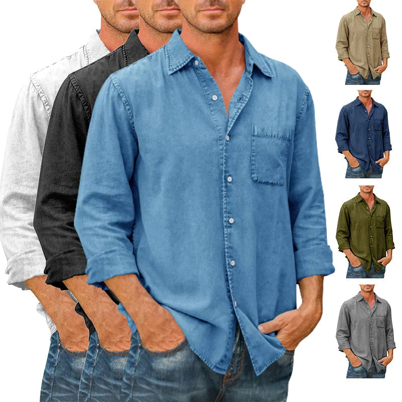 Chemise en denim pour hommes [manches longues]