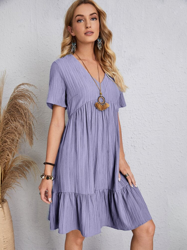 👚💃Robe fluide décontractée à nouer à la taille - Achetez-en 2, livraison gratuite