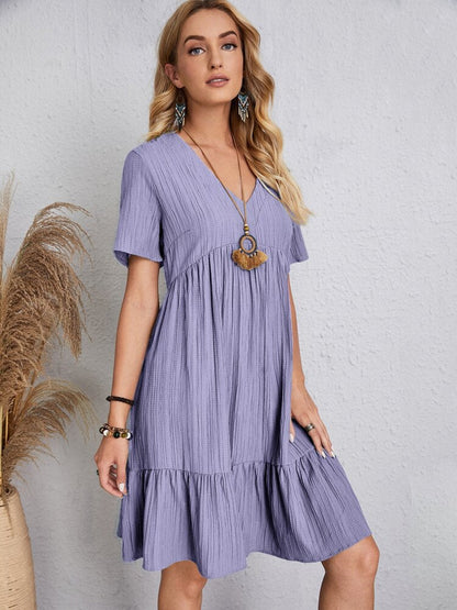 👚💃Robe fluide décontractée à nouer à la taille - Achetez-en 2, livraison gratuite