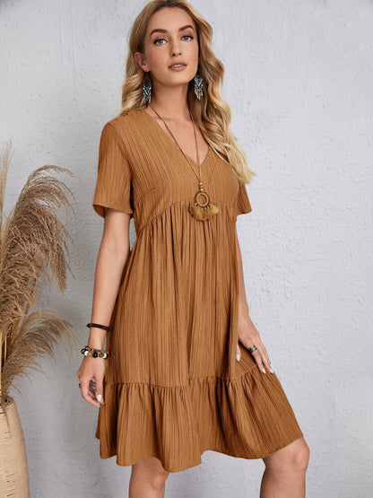 👚💃Robe fluide décontractée à nouer à la taille - Achetez-en 2, livraison gratuite