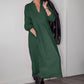 Robe élégante à manches longues et col en V