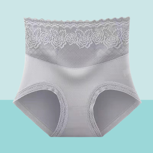 Achetez-en 1, obtenez-en 2 gratuitement🌸Culotte en dentelle à taille haute avec protection latérale contre les fuites