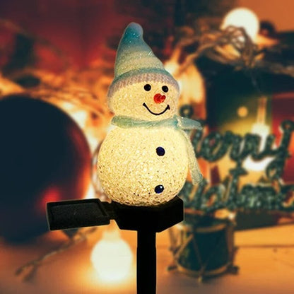 Vente de Noel - Lampe bonhomme de neige solaire et étanche