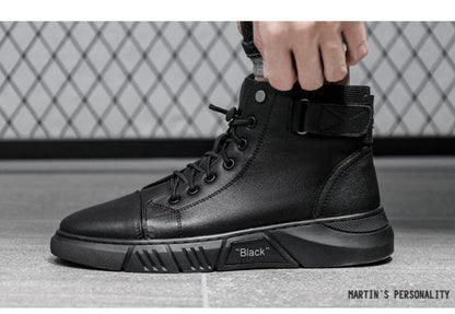 Bottes montantes en cuir pour hommes de haute qualité - confortables et respirantes