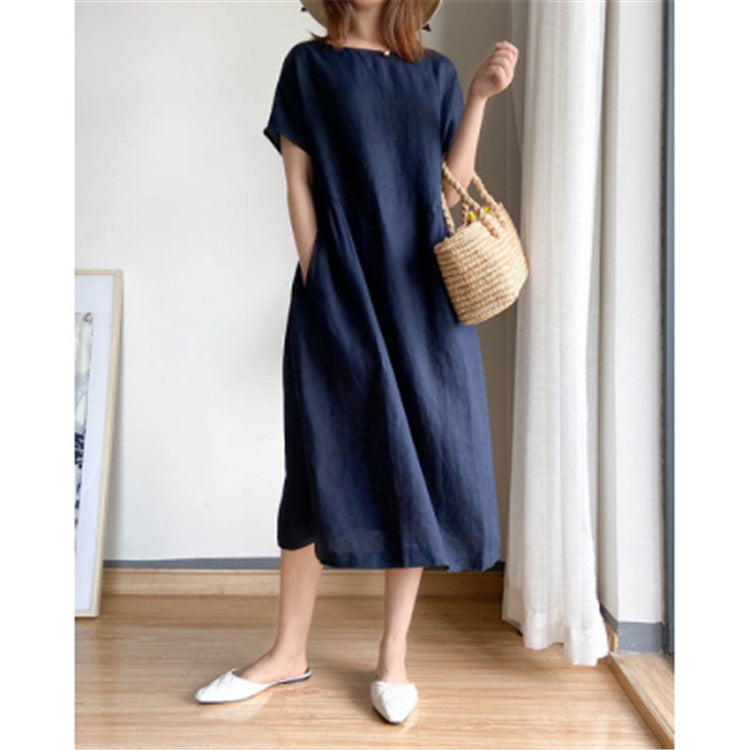 Venta caliente-Vestido de Lino y Algodón Estilo Japonés 🔥Achetez 2 livraison gratuite🔥