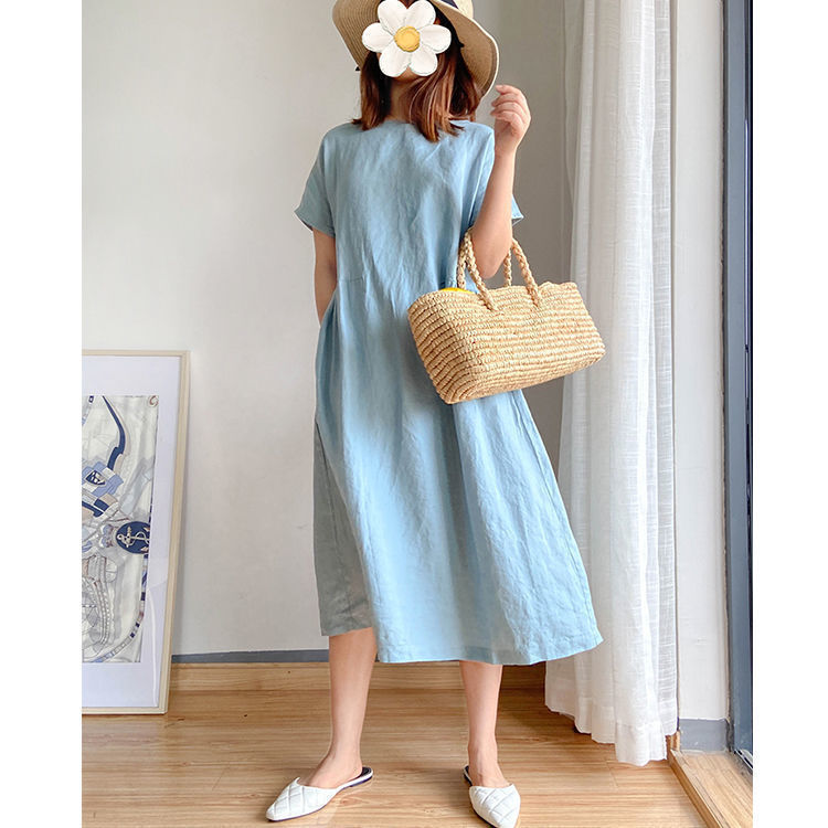 Venta caliente-Vestido de Lino y Algodón Estilo Japonés 🔥Achetez 2 livraison gratuite🔥