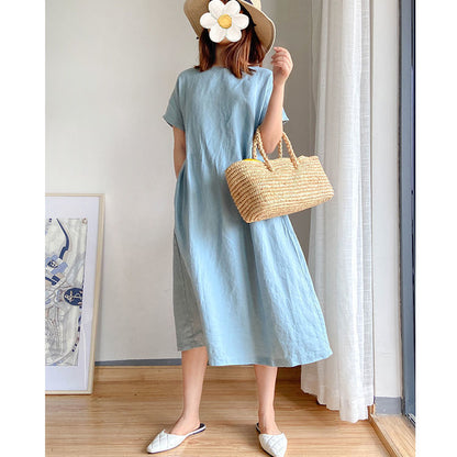 Venta caliente-Vestido de Lino y Algodón Estilo Japonés 🔥Achetez 2 livraison gratuite🔥