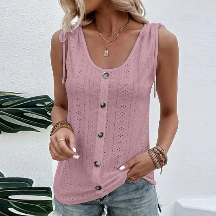 T-shirt uni à encolure dégagée et cœur dans le dos