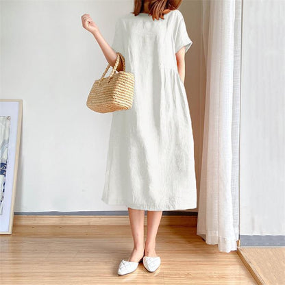Venta caliente-Vestido de Lino y Algodón Estilo Japonés 🔥Achetez 2 livraison gratuite🔥