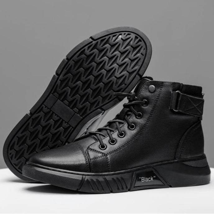 Bottes montantes en cuir pour hommes de haute qualité - confortables et respirantes