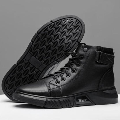 Bottes montantes en cuir pour hommes de haute qualité - confortables et respirantes