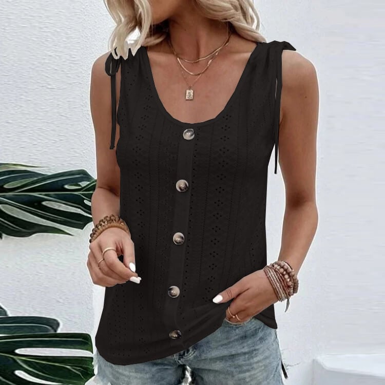 T-shirt uni à encolure dégagée et cœur dans le dos