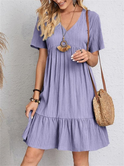 👚💃Robe fluide décontractée à nouer à la taille - Achetez-en 2, livraison gratuite